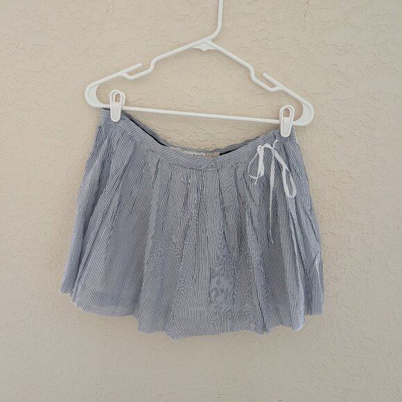 Vintage American Eagle Y2K Blue Striped Pleated Lined Summer Mini Skirt Sz 6 NWT - Picture 1 of 5